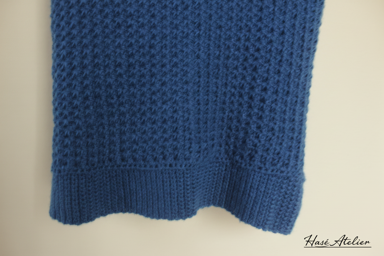 Blue Knit Top - Hem Detail - Hasé Atelier